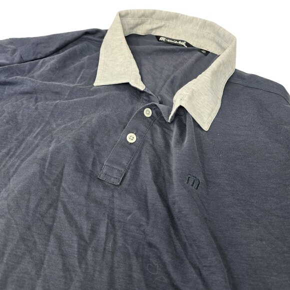 Travis Mathew Short Sleeve Golf  Polo Shirt Size  XXL Men’s Dark Blue / Gray Col - Picture 1 of 6